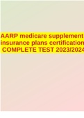 AARP medicare supplement insurance plans certification COMPLETE TEST 2023&sol;2024