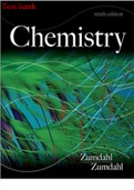 Test Bank for Chemistry, 10th Edition by Steven S. Zumdahl