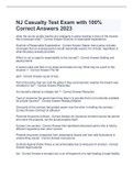 NJ Casualty Test Exam with 100&percnt; Correct Answers 2023