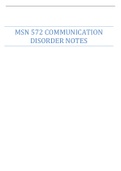 MSN 572 COMMUNICATION DISORDER NOTES