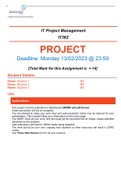 IT project management  assignment answered