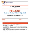 IT project management  assignment answered