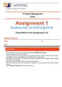 IT project management  assignment answered
