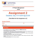 IT project management  assignment answered