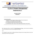IT project management assignment answered
