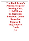 Test Bank For Lehne's Pharmacology for Nursing Care 10th Edition ,Complete Test Bank
