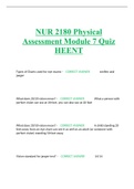 NUR 2180 Physical Assessment Module 7 Quiz HEENT