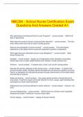  NBCSN - School Nurse Certification Exam Questions And Answers Graded A&plus;&period;