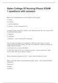 Galen College Of Nursing Pharm EXAM 1 questions with answers&period;