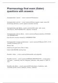 Pharmacology final exam &lpar;Galen&rpar; questions with answers