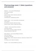 Pharmacology exam 1- Galen &lpar;questions and answers&rpar;
