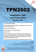 TPN2602 Assignment 1 2023 