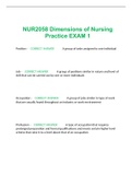 NUR 2058 Dimensions of Nursing Practice EXAM 1