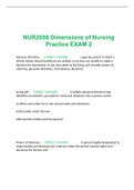 NUR2058 Dimensions of Nursing Practice EXAM 2