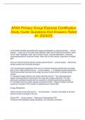   AFAA Primary Group Exercise Certification Study Guide Questions And Answers Rated A&plus; 2024&sol;25&period;