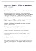 Computer Security &lpar;Midterm&rpar; questions with answers