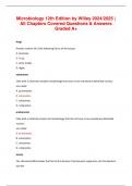 Microbiology 12th Edition by Willey 2024&sol;2025 &vert; All Chapters Covered Questions & Answers Graded A&plus;