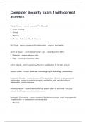 Computer Security Exam 1 with correct answers