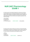 NUR 2407 Pharmacology EXAM 1