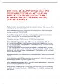 EMT FINAL - JB LEARNING FINAL EXAM AND  STUDYGUIDE NEWEST 2024 ACTUAL EXAM  COMPLETE 230 QUESTIONS AND CORRECT  DETAILED ANSWERS &lpar;VERIFIED ANSWERS&rpar;  &vert;ALREADY GRADED A