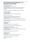 Brock Microbiology Chapters 1-12 Quizzes And Ans 2023