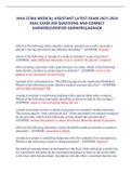 NHA CCMA MEDICAL ASSISTANT LATEST EXAM 2023-2024 REAL EXAM 200 QUESTIONS AND CORRECT ANSWERS&lpar;VERIFIED ANSWERS&rpar;&vert;AGRADE