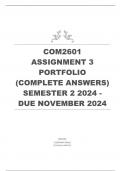 COM2601 Assignment 3 PORTFOLIO &lpar;COMPLETE&rpar; Semester 2 2024 - DUE November 2024