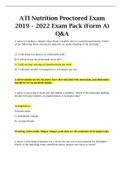 ATI Nutrition Proctored Exam 2019 – 2022 Exam Pack Q&A | Finest Collecting for 2023 Test