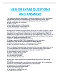 HESI OB EXAM QUESTIONS AND ANSWERS BEST AND LATEST GUIDE RATED A+.100% VERIFIED