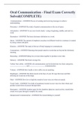 Oral Communication - Final Exam Correctly Solved&lpar;COMPLETE&rpar;