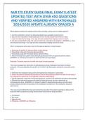NUR 170 STUDY GUIDE FINAL EXAM 1 LATEST  UPDATED TEST WITH OVER 450 QUESTIONS  AND VERIFIED ANSWERS WITH RATIONALES  2024&sol;2025 UPDATE ALREADY GRADED A