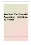 Test Bank For Financial Accounting 15th Edition by Warren