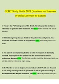 CCHT Study Guide 2023 Questions and Answers &lpar;Verified Answers by Expert&rpar;