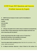 CCHT Exam 2023 Questions and Answers &lpar;Verified Answers by Expert&rpar;