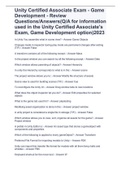 Unity Certified Associate Exam - Game Development - Review Questions/Answers(Q/A for information used in the Unity Certified Associate's Exam, Game Development option)2023