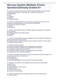 Nervous System &lpar;Multiple Choice Questions&rpar;Already Graded A&plus;