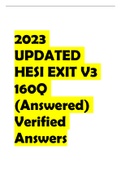 2023 UPDATED HESI EXIT V3 160Q (Answered) Verified Answers