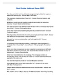 Real Estate National Exam 2023