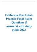 California Real Estate Practice Final Exam (Questions & Answers) with study guide 2023
