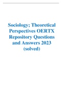 Sociology; Theoretical Perspectives OERTX Repository Questions and Answers 2023 (solved)