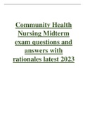 Community Health Nursing Midterm exam questions and answers with rationales latest 2023