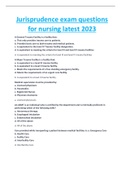 Jurisprudence exam questions for nursing latest 2023.
