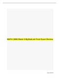 MATH 399N Final Exam Study Guide-MATH 399N Week 8 MyStatLab Final Exam Review, MATH 399N: Applied Managerial Statistics- Chamberlain