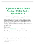 Psychiatric Mental Health Nursing NCLEX Review Questions Set 1  Jones & Bartlett Learning&comma; Second Edition&comma; 2013&period; Information is taken from the online resource available by the access code in the book