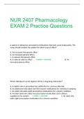 NUR 2407 Pharmacology EXAM 2 Practice Questions