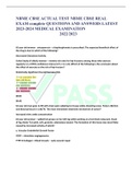 NBME CBSE ACTUAL TEST NBME CBSE REAL EXAM complete QUESTIONS AND ANSWERS LATEST 2023-2024 MEDICAL EXAMINATION  2022/2023