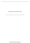 nursing med surg Report sheet