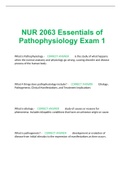NUR 2063 Essentials of Pathophysiology Exam 1