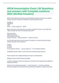 APhA Immunization Exam | 80 Questions and answers with Complete solutions 2023 (Verified Answers)