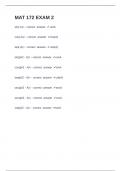 MAT 172 EXAM 2   Question and answers  correctly solved 2024&sol;2025